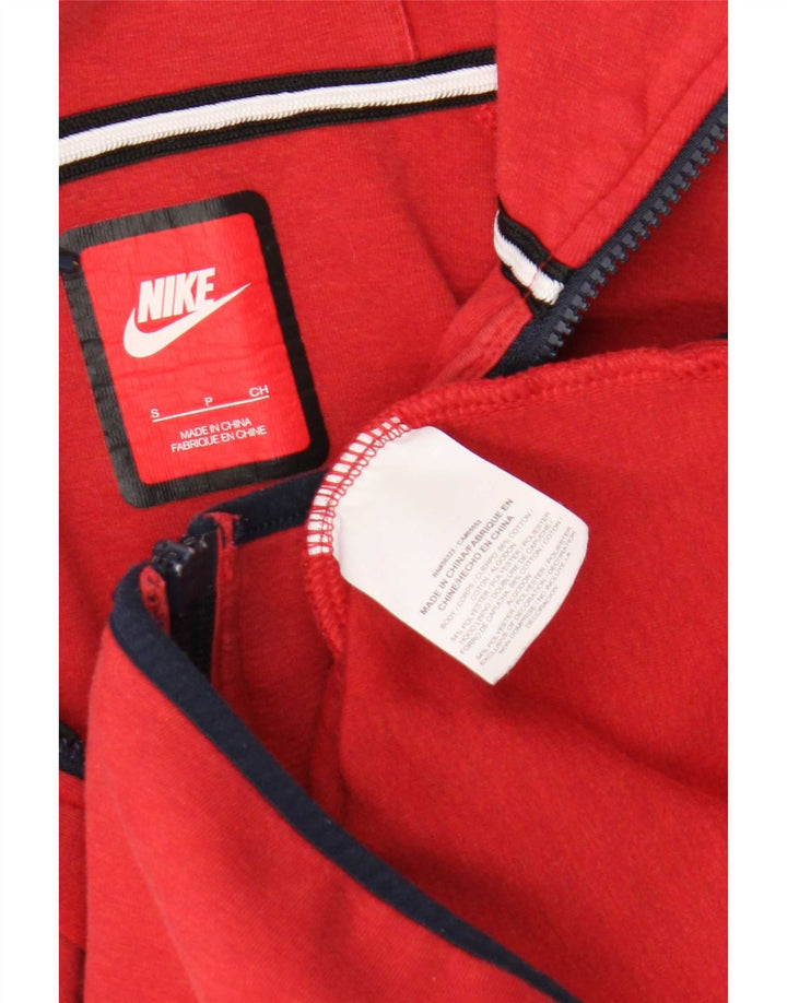 Nike Pull à capuche zippé pour homme Petit coton rouge