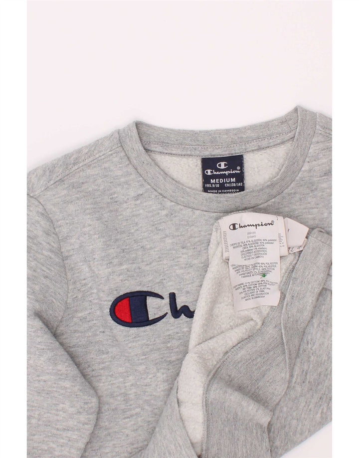 Champion Sweat-Shirt Graphique Garçon 9-10 Ans Gris Moyen Moucheté