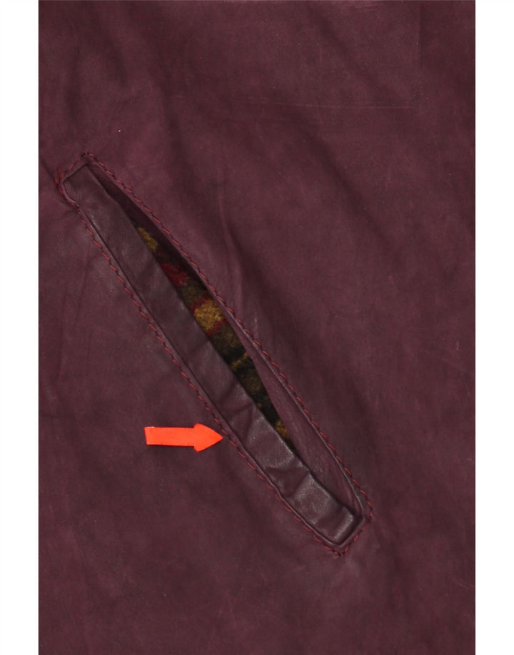 vintage Femmes À Capuchon En Cuir Poncho Manteau Taille Unique Marron