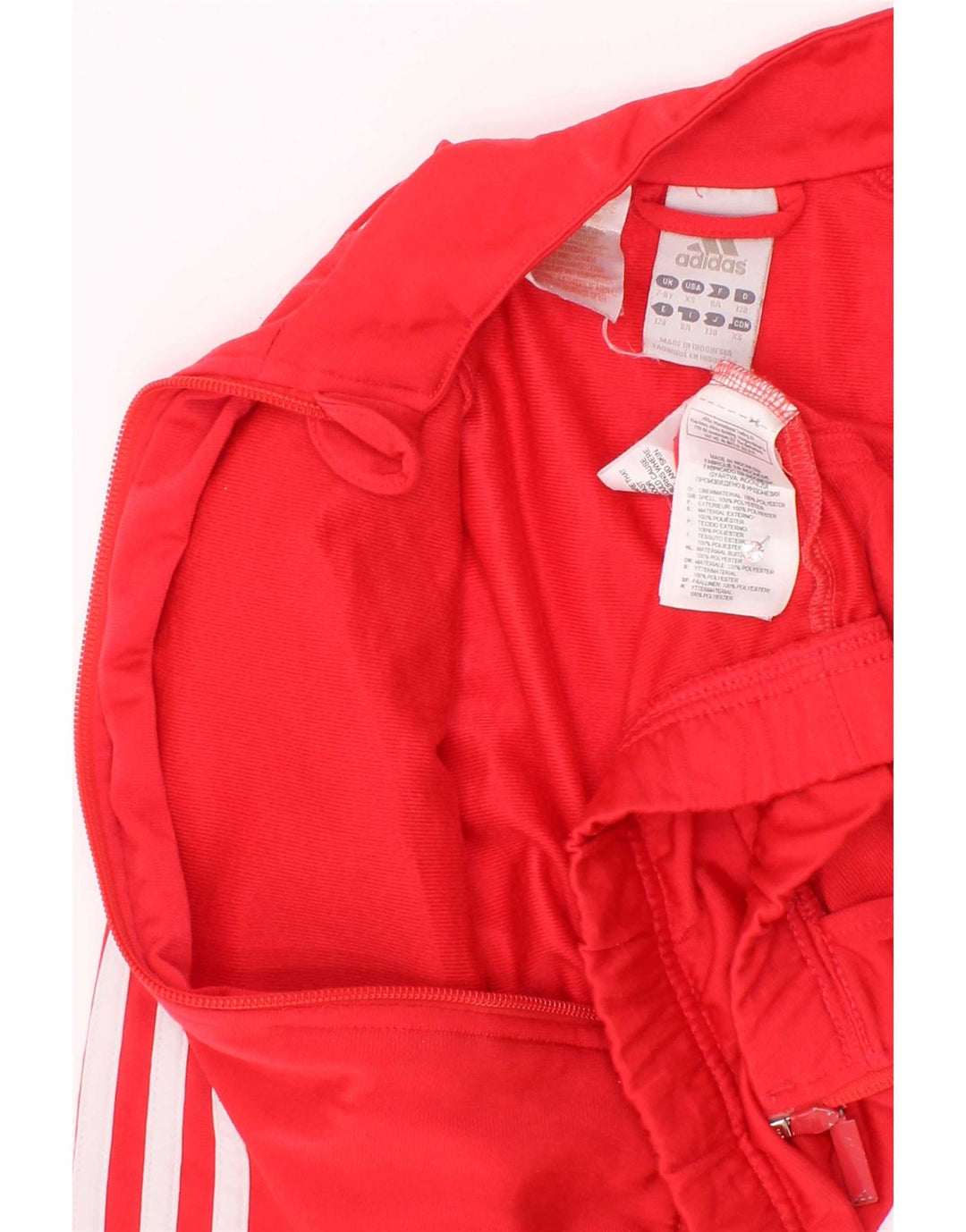 Adidas Veste de Survêtement Fille 7-8 Ans Rouge Colorblock Polyester