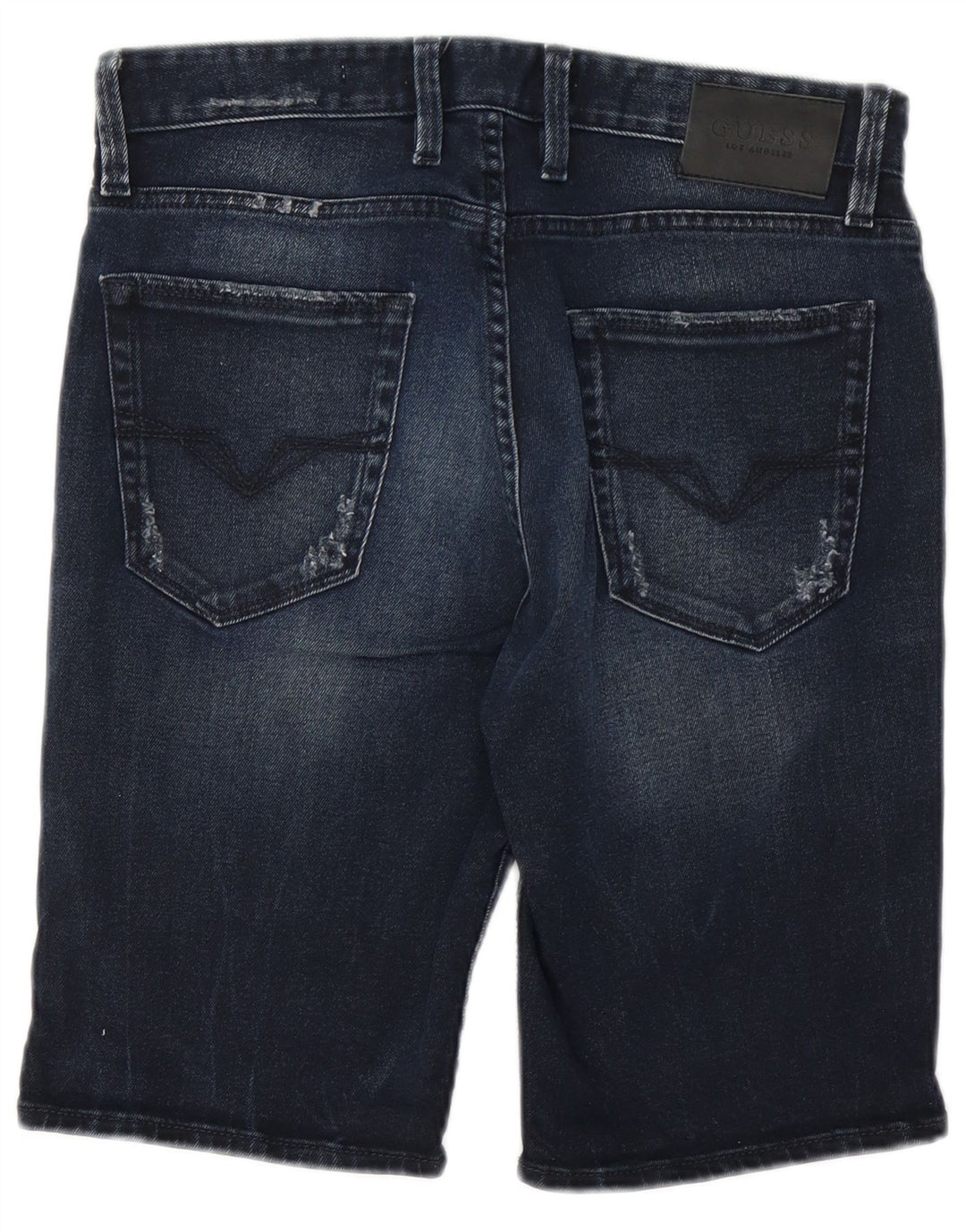 GUESS Short en jean slim vieilli W30 pour homme en coton bleu marine moyen
