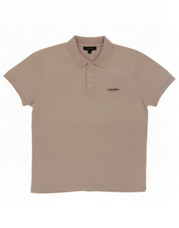 Polo Calvin Klein pour femme UK 16 Large Beige Cotton