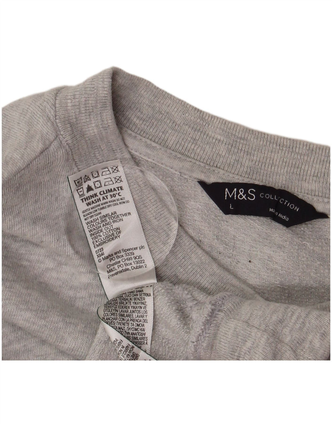 Marks & Spencer Sweat-shirt surdimensionné graphique pour femme UK 16 Large Gris