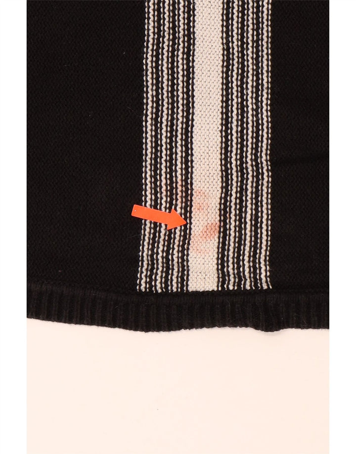 CALVIN KLEIN Pull Col Bateau Homme Noir Moyen Rayé Coton