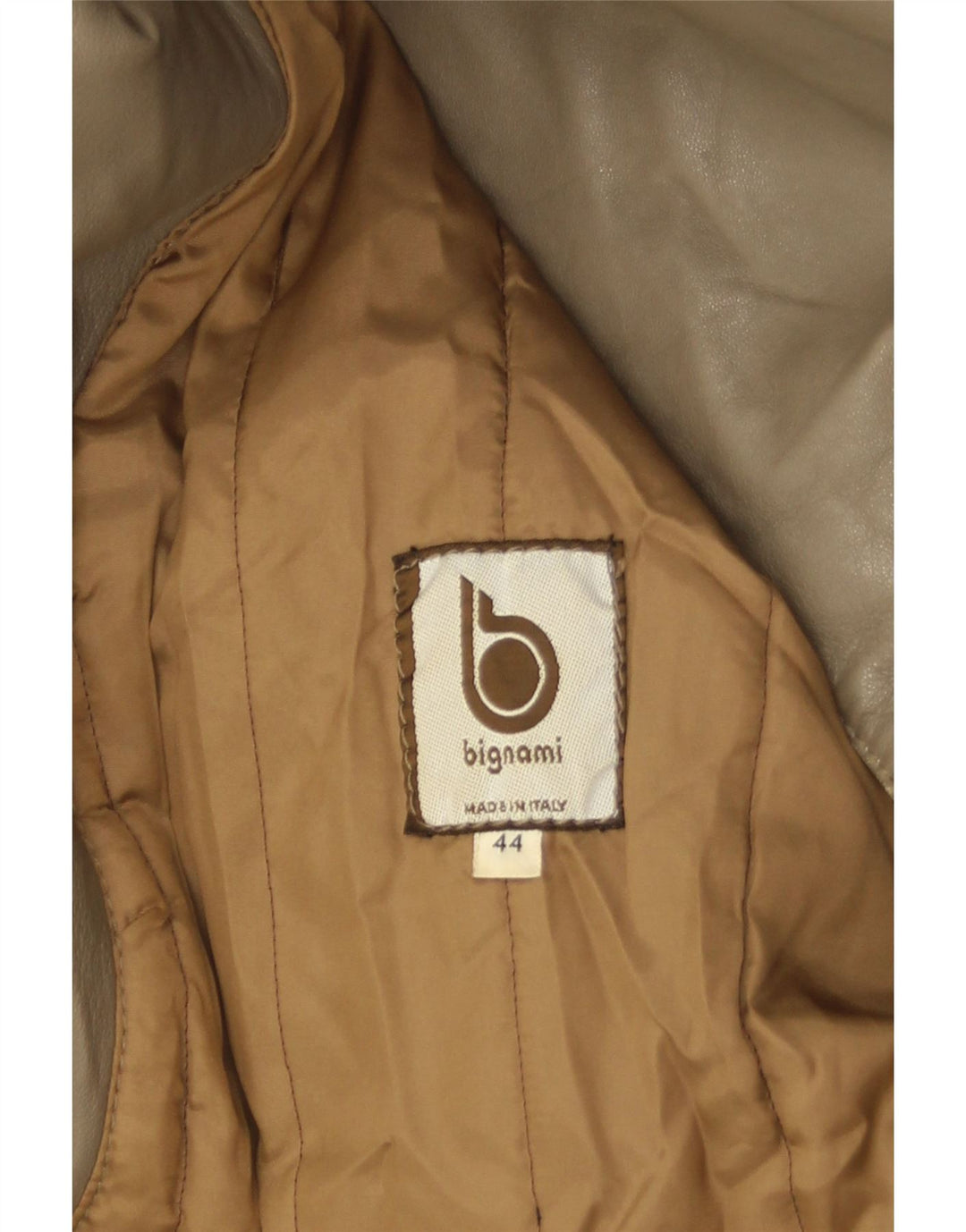 Bignami Veste en Cuir Femme IT 44 Gris Moyen