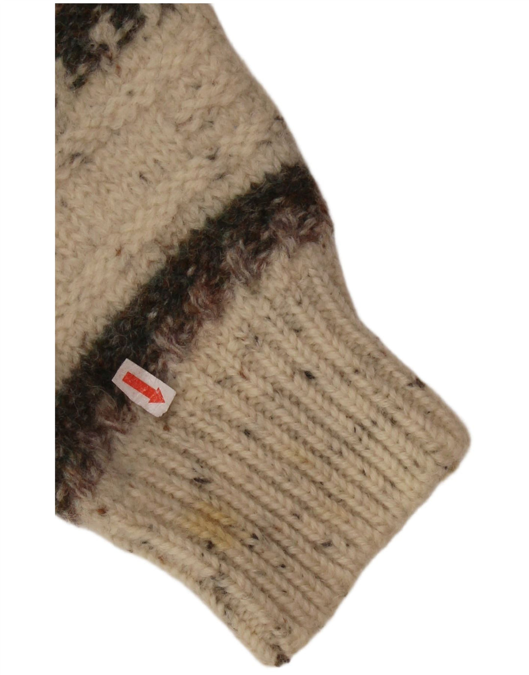 SERGIO TACCHINI Pull à col rond pour femme UK 16 Large Beige Rayé