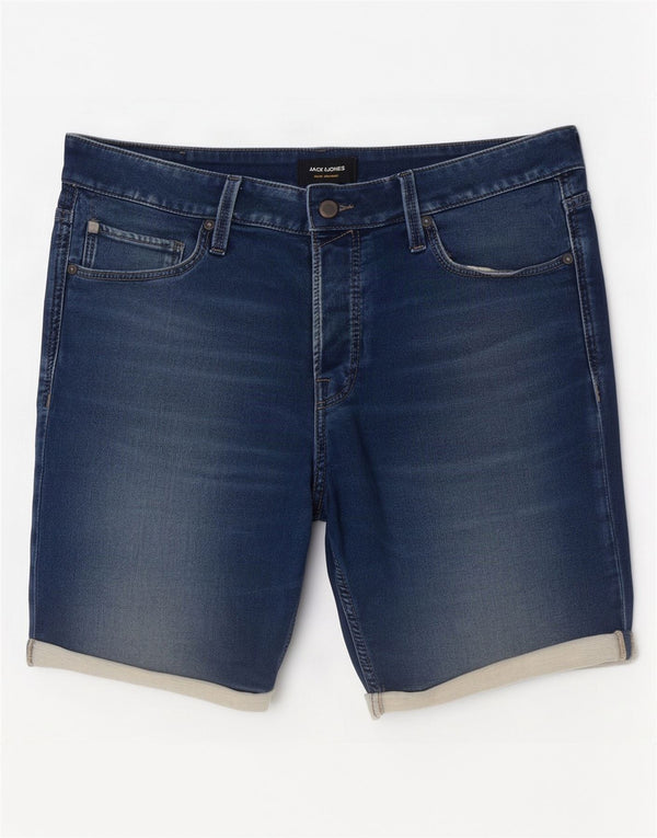 Jack & Jones Short en jean pour homme Large W34 Bleu Coton