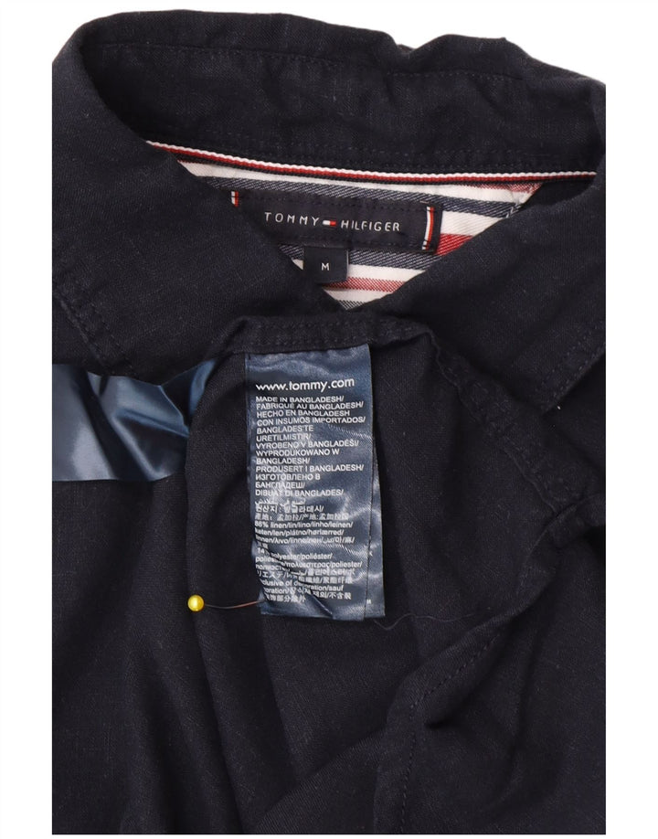 Tommy Hilfiger Chemise à Manches Courtes Homme Bleu Marine Lin
