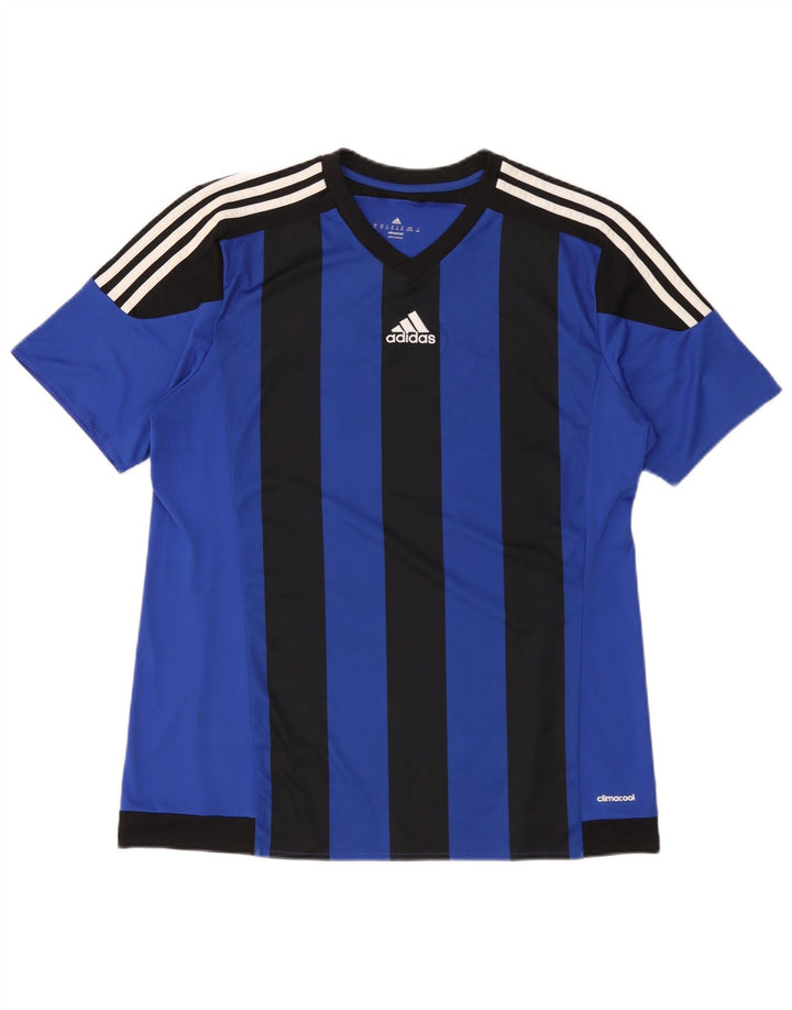 Adidas Hommes Climacool Graphic T-Shirt Top XL Bleu Colorblock Polyester