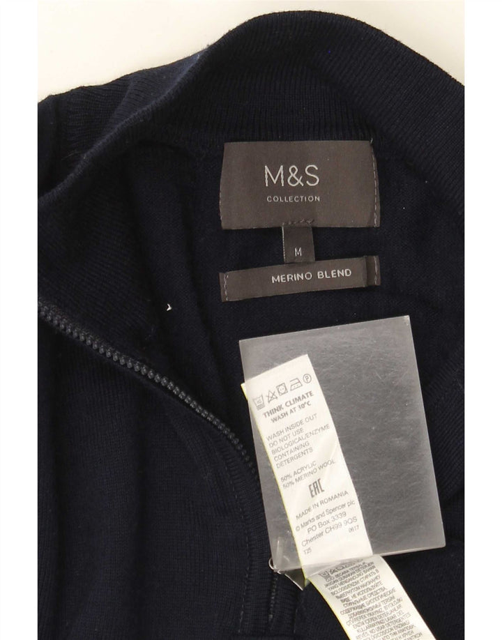 Marks & Spencer Pull col zippé homme bleu marine moyen acrylique