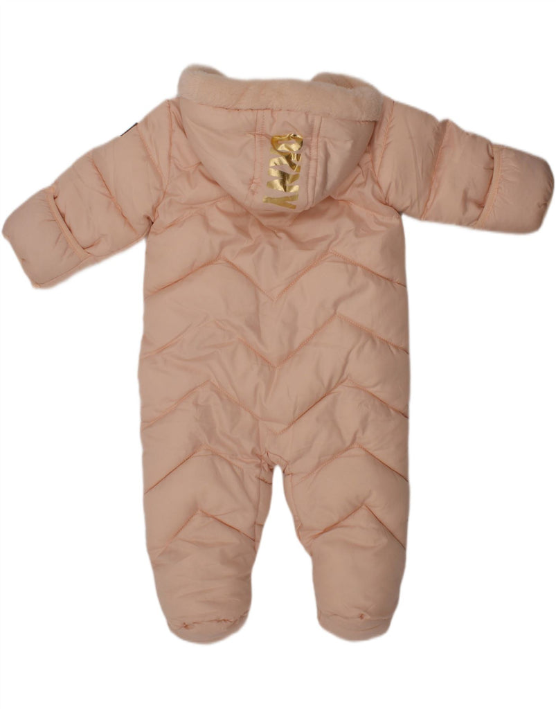 DKNY Baby Girls Hooded Padded Jumpsuit 6-9 Months  Pink Polyester Winter Vintage Dkny and Second-Hand Dkny from Messina Hembry 