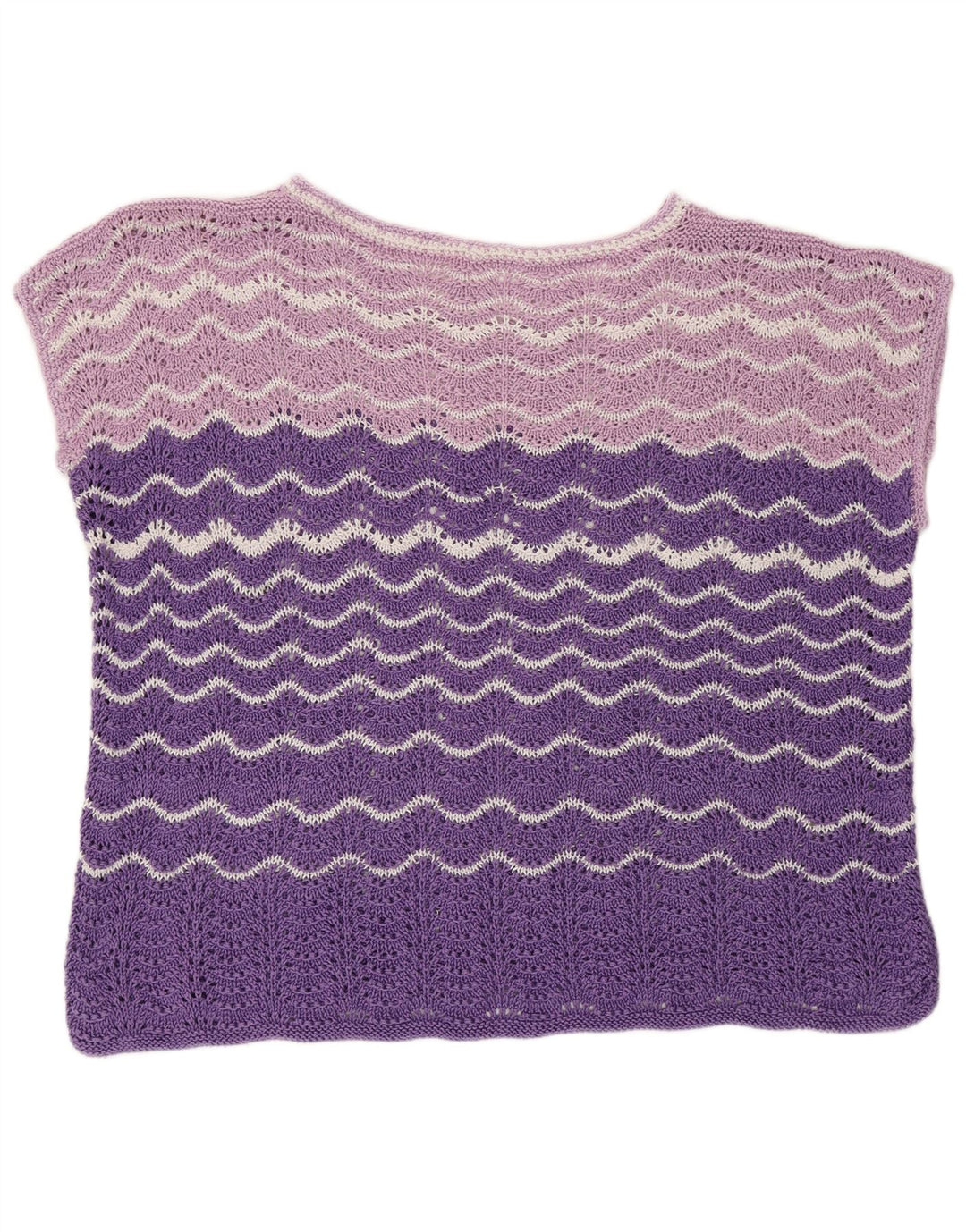 VINTAGE Femmes Voir À Travers Gilet Débardeur UK 20 2XL Violet Colourblock