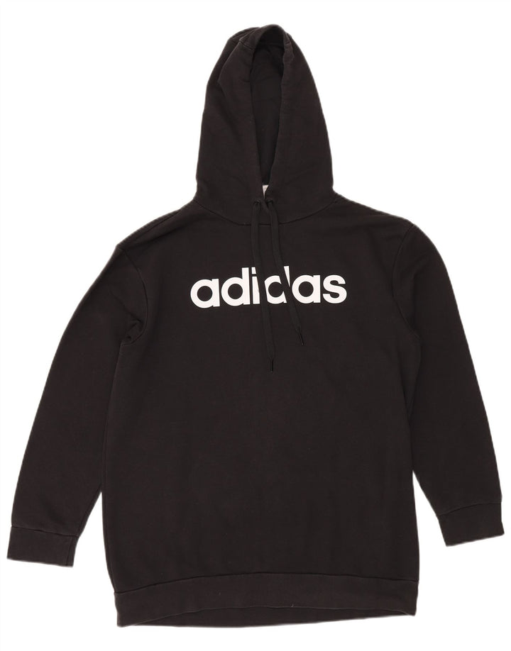 ADIDAS Pull à capuche graphique surdimensionné pour femme UK 4/6 XS Noir