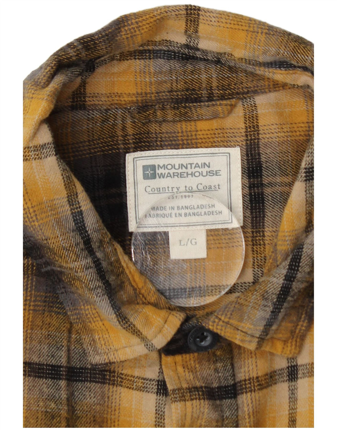 Mountain Warehouse Chemise en flanelle pour homme en coton à carreaux jaunes