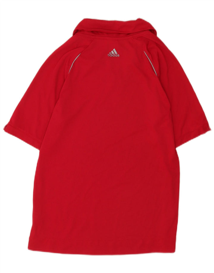 Adidas Polo Femme UK 12 Rouge Moyen Polyester