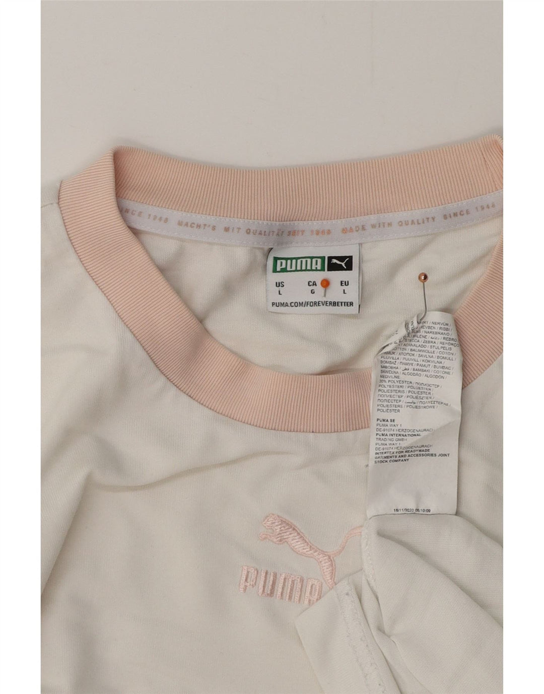 PUMA T-Shirt Homme Grand Blanc Coton