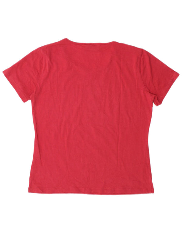 Trussardi Femme T-Shirt Graphique Top UK 16 Large Rouge Coton