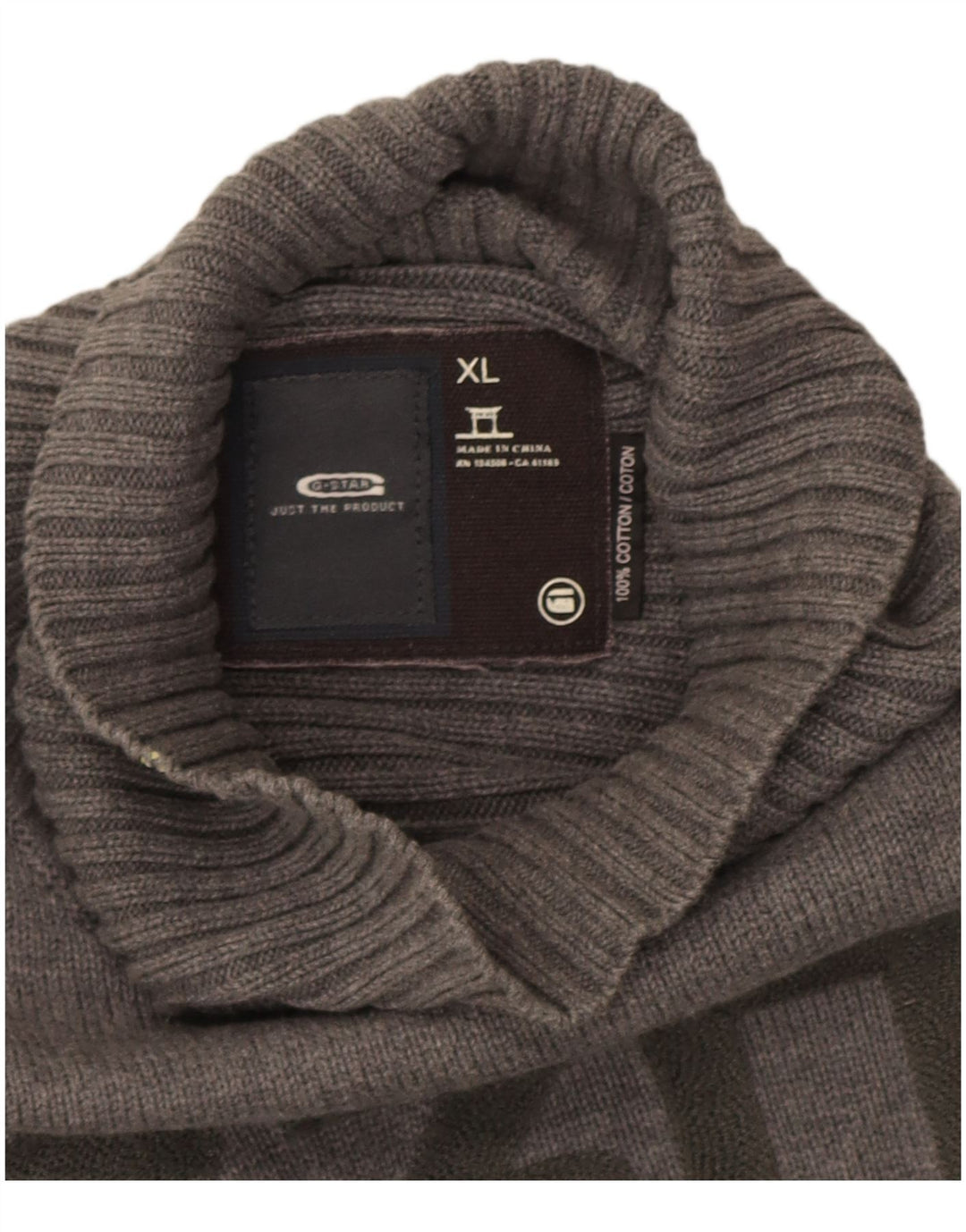 G-Star Pull graphique à col roulé pour homme XL Gris Coton