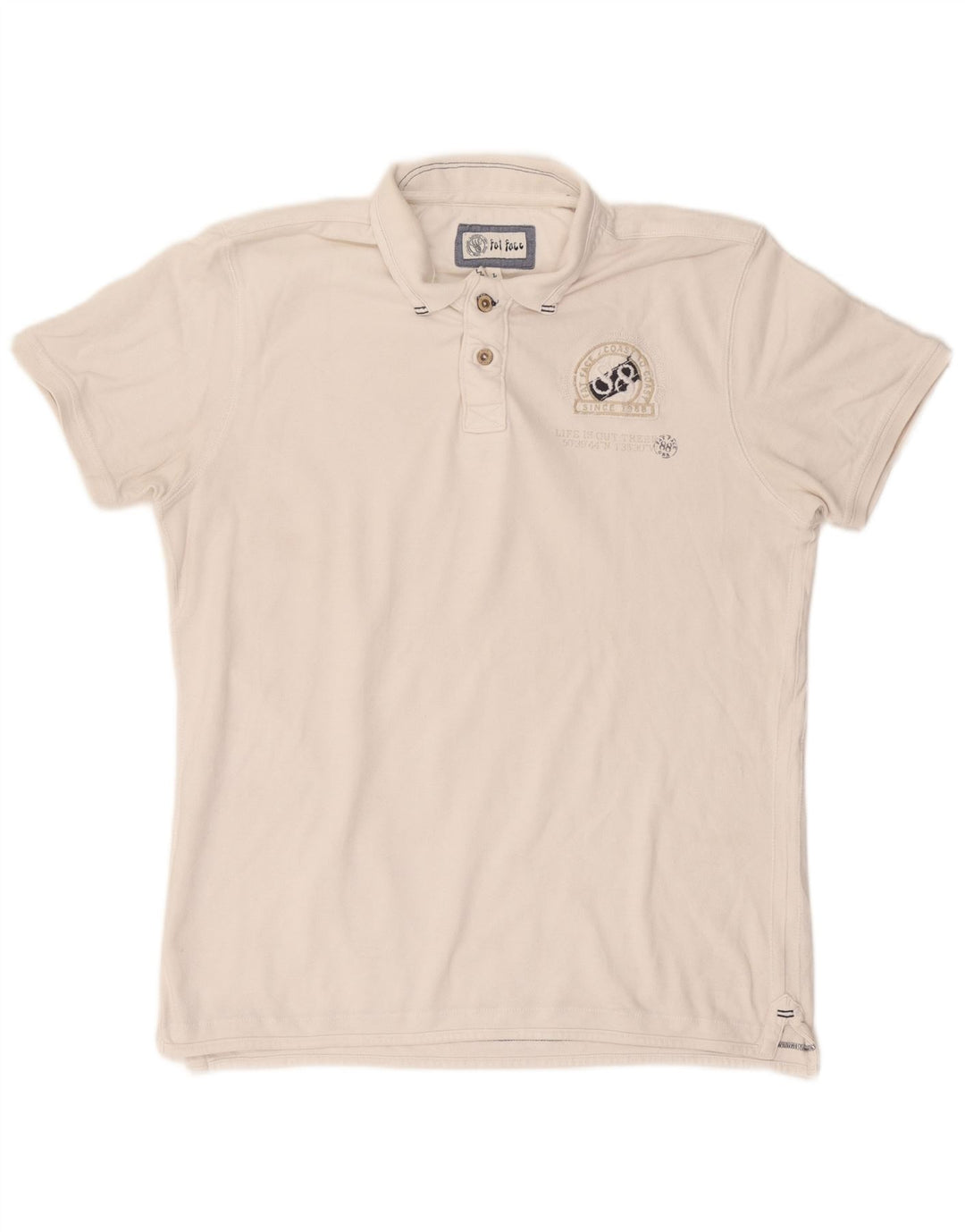 Fat Face Polo Graphique Homme Grand Blanc Coton