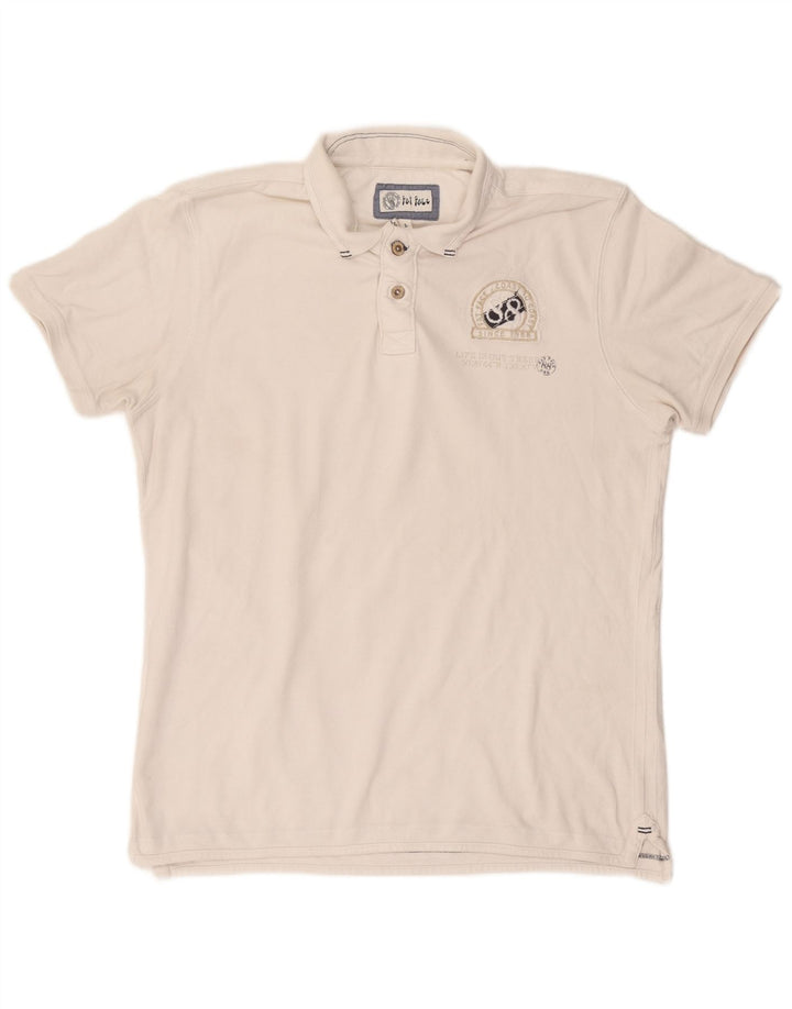 Fat Face Polo Graphique Homme Grand Blanc Coton