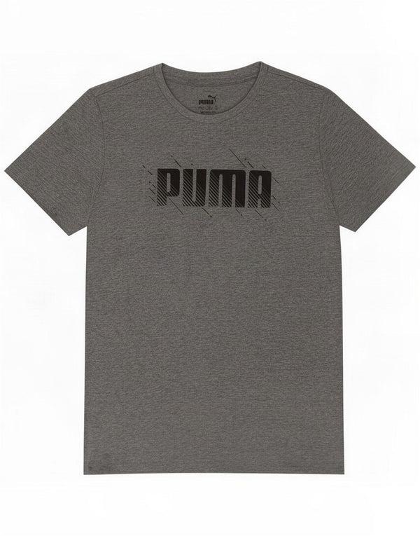 Puma Boys Graphic T-Shirt Top 13-14 ans Gris Moucheté