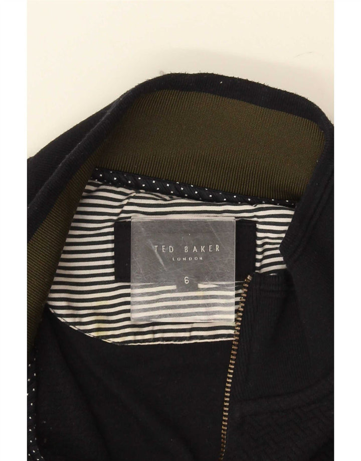 Ted Baker Pull à col zippé pour homme Taille 6 2XL Bleu marine