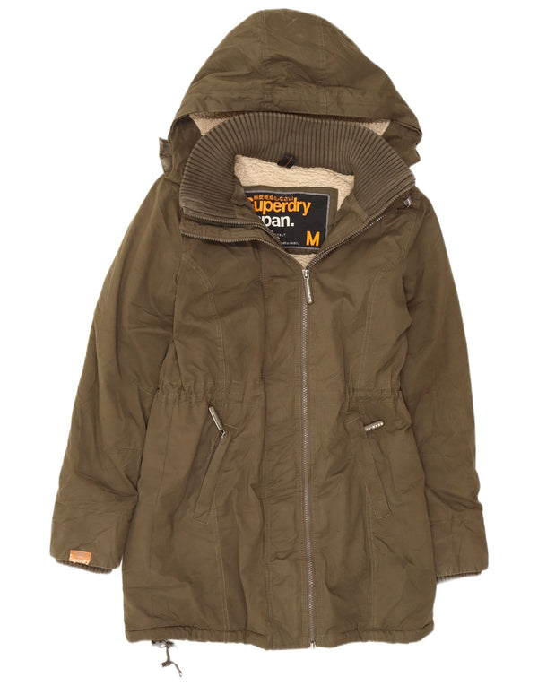 Superdry Parka à capuche pour femme UK 14 Medium Kaki Polyester