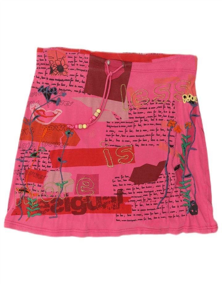 Desigual Mini-jupe graphique pour femme Medium W34 Rose