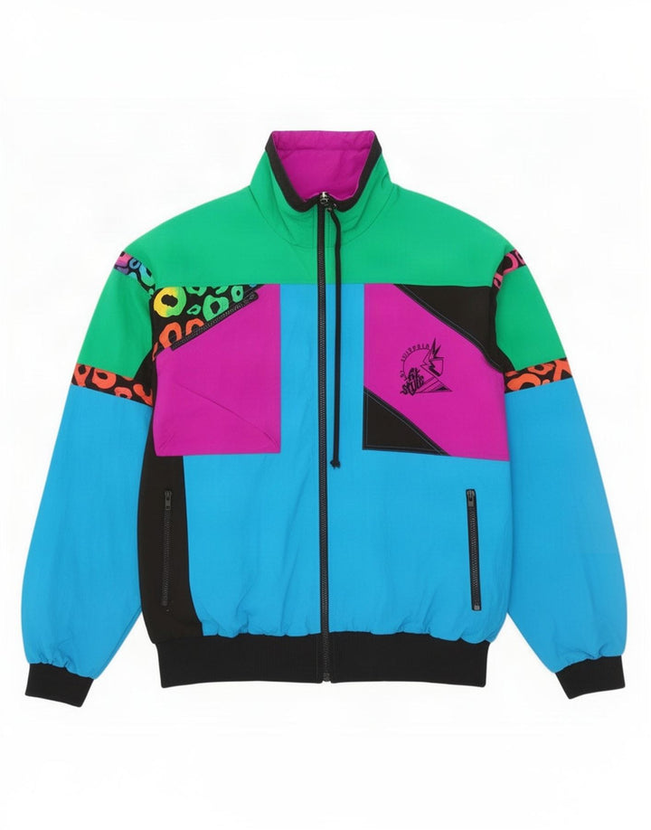 vintage Mens Survêtement Top Jacket IT 50 Medium Multicolore Colourblock