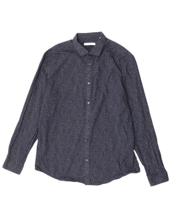 Jack & Jones Chemise Premium Homme Taille 44 XL Bleu Marine Coton Tacheté