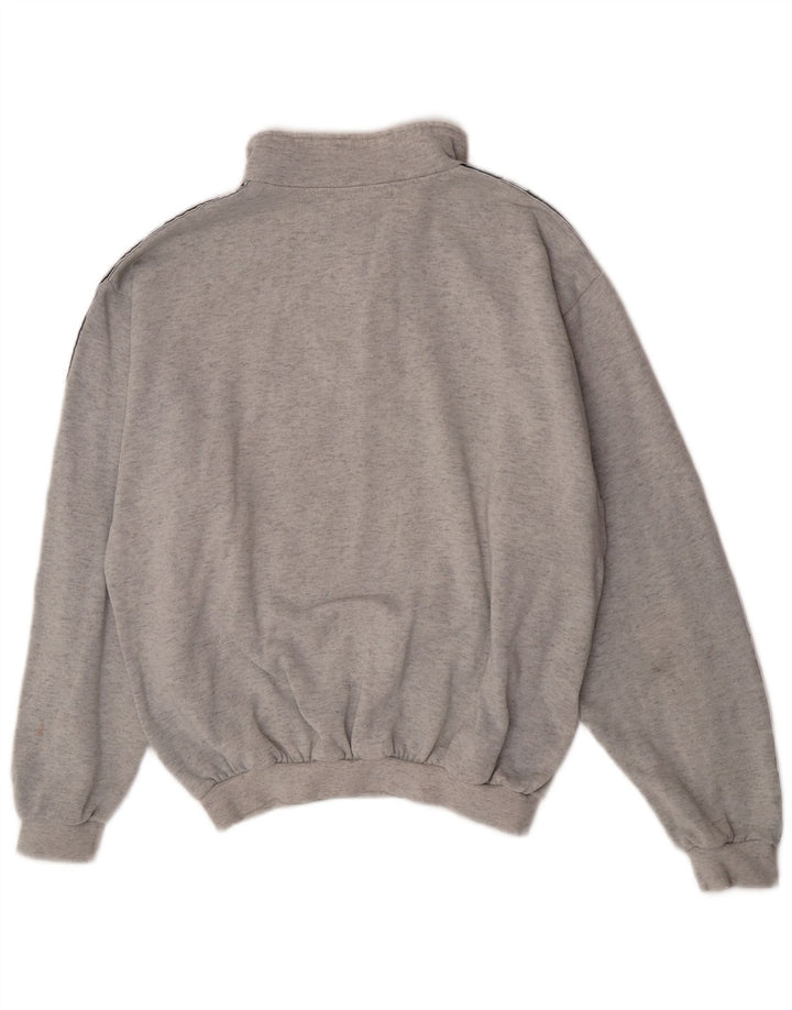 Asics Sweat-shirt graphique à col zippé pour hommes, grand gris