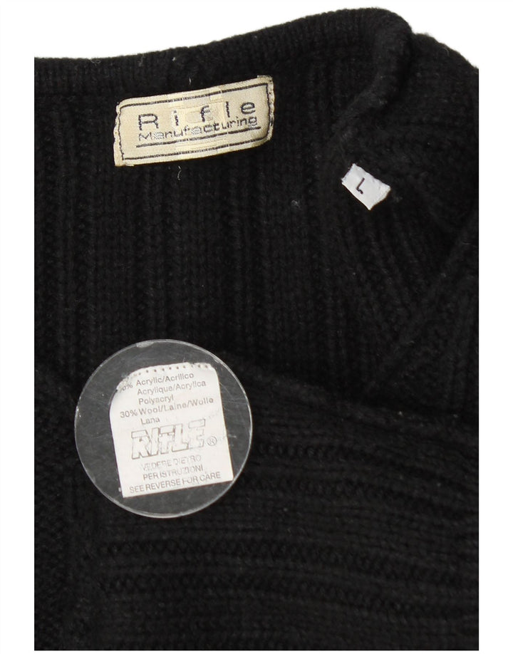 Rifle Pull col V pour homme en acrylique noir Taille L