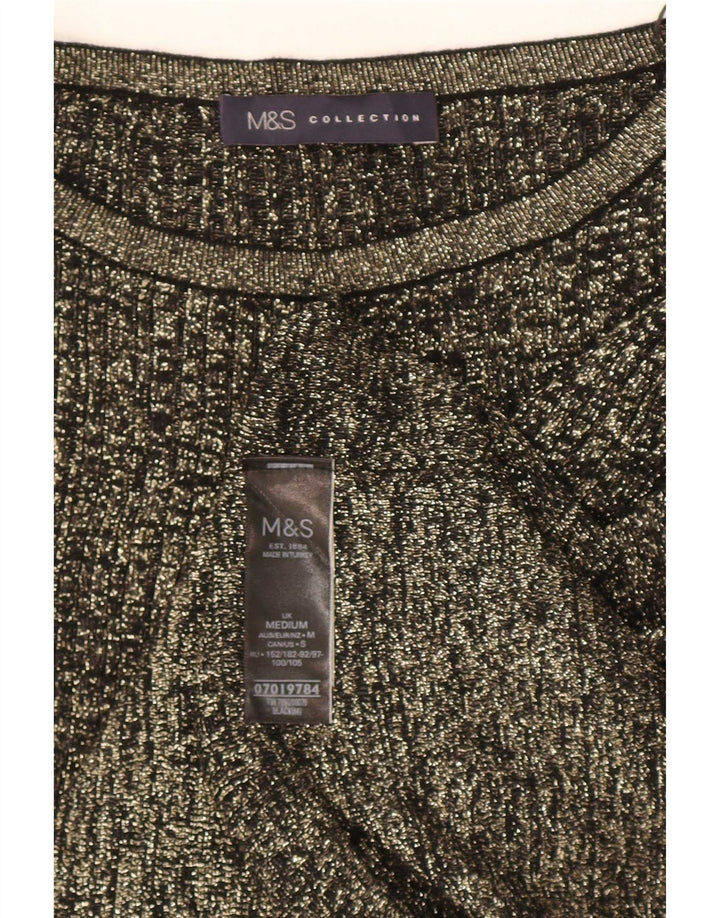 Marks & Spencer Pull col bateau pour femme UK 12 Medium Noir Viscose