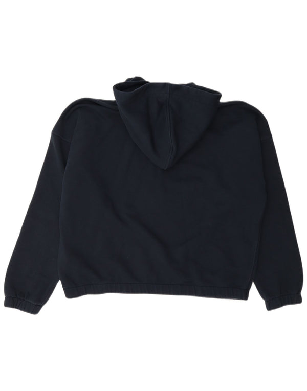 Tommy Hilfiger Pull à capuche court avec col zippé pour femme UK 16 Large Bleu marine