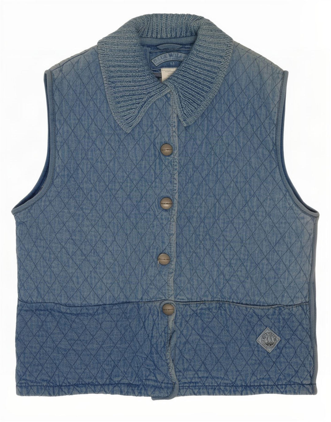 Blue Willi's Gilet en denim matelassé pour femme UK 14 Coton moyen