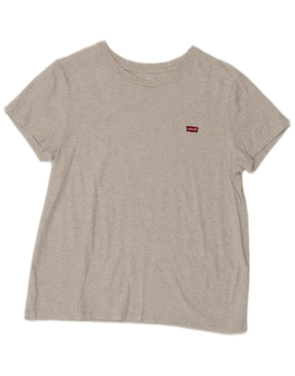 Levi's T-Shirt Femme UK 12 Gris Moyen Moucheté Coton