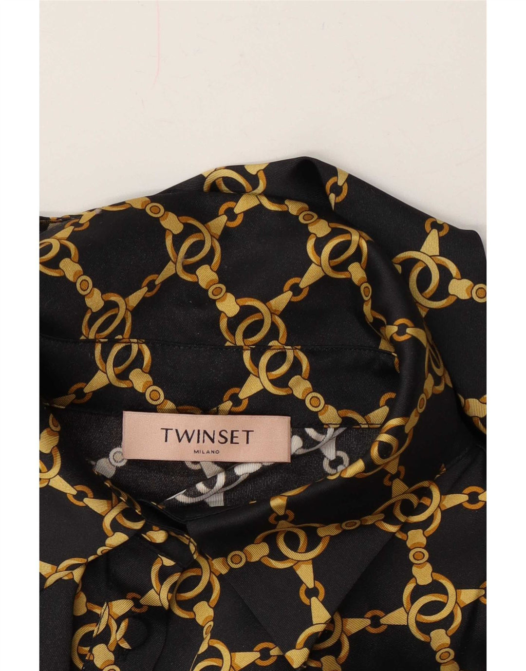 Twinset Robe longue à manches longues à motif abstrait pour femme UK 44 Noir moyen
