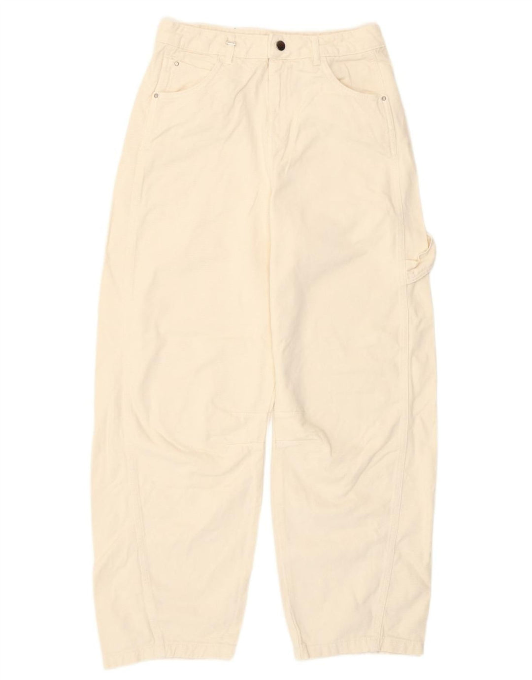 Benetton Jean Fuselé W30 L29 Femme Blanc Cassé