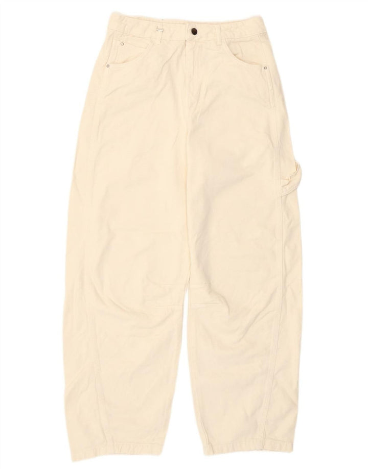 Benetton Jean Fuselé W30 L29 Femme Blanc Cassé