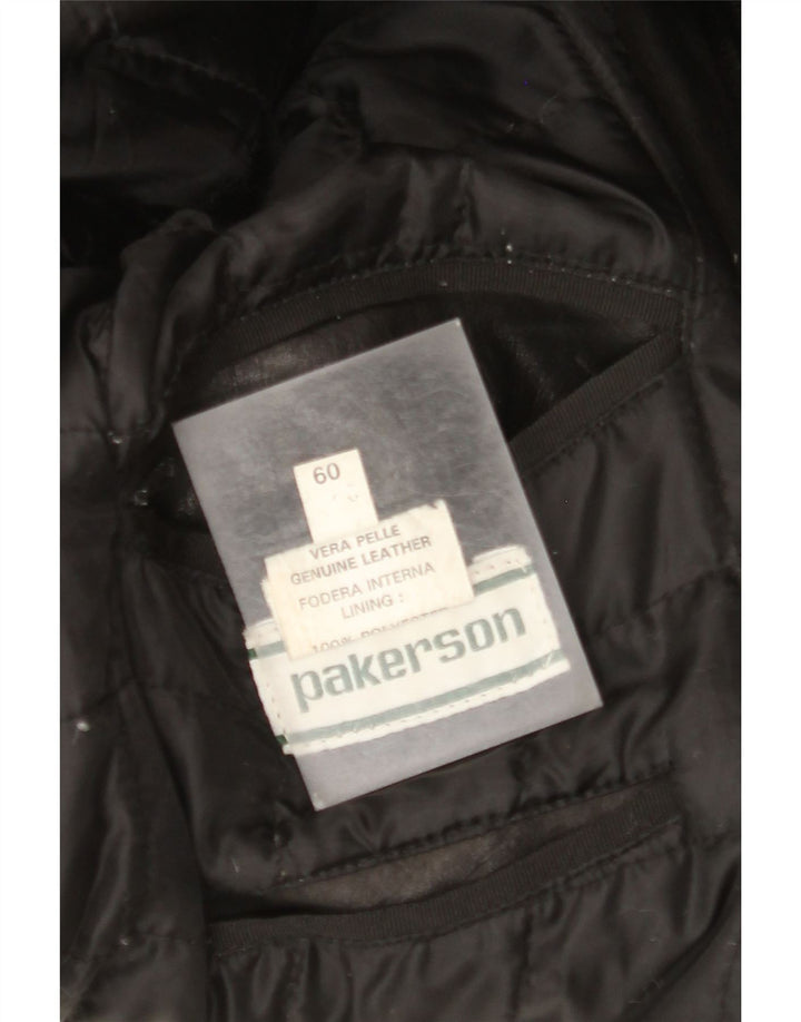 veste en cuir homme vintage UK 42 XL Noir