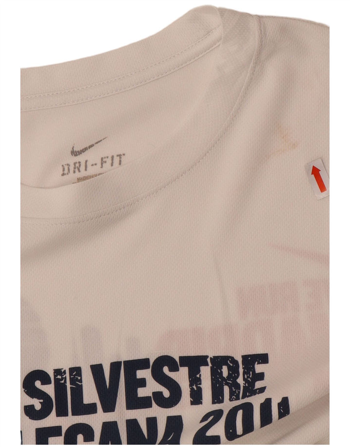 Haut à manches longues Nike Dri Fit Graphic pour homme, color block, blanc moyen
