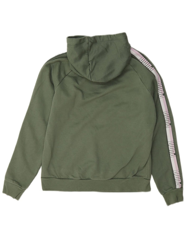 Puma Pull à capuche graphique pour femme UK 12 Coton color block vert moyen