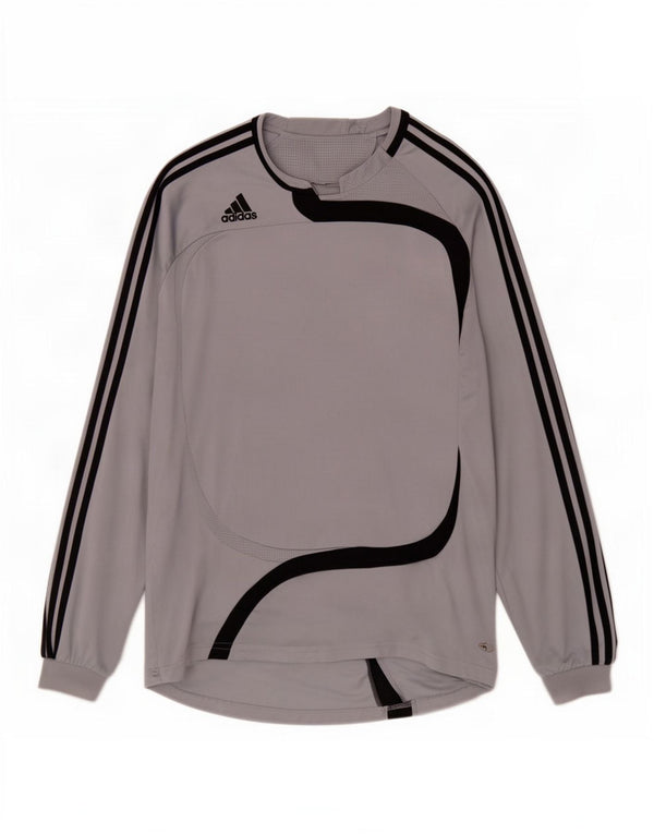 Adidas Mens Top Long Sleeve XL Grey Colourblock Polyester