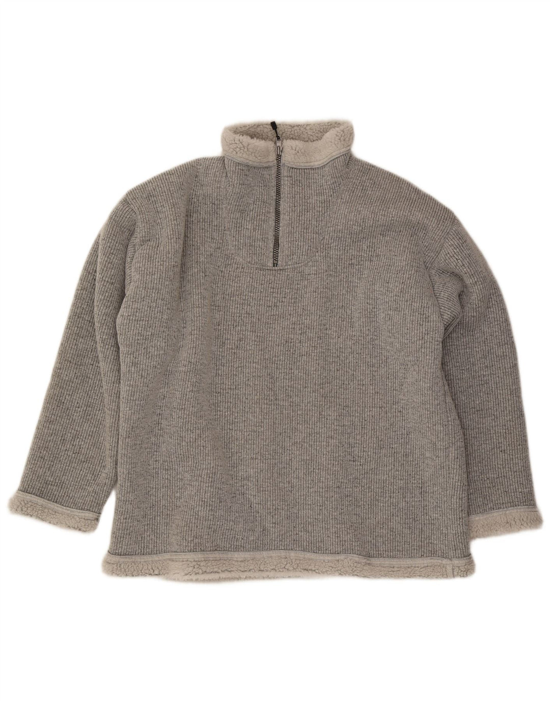 FHB Sweat-shirt Sherpa à col zippé pour homme XL Gris Polyester