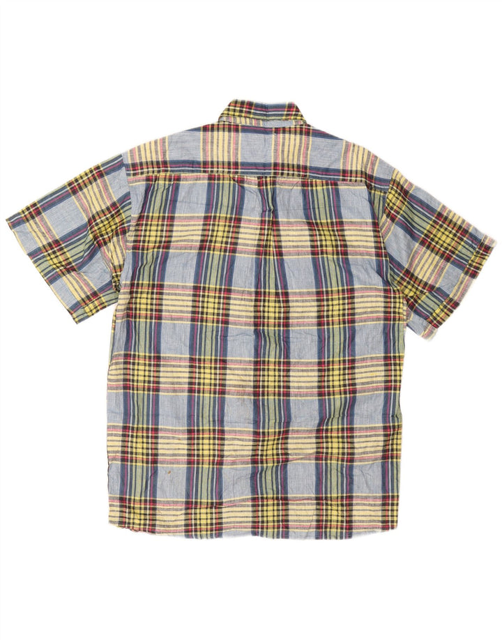 BASIC Chemise à Manches Courtes Homme Coton à Carreaux Multicolore Moyen