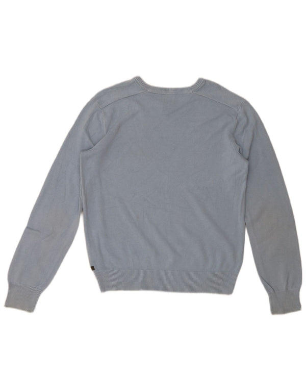 Timberland Pull coupe classique à col en V pour homme, petit coton bleu