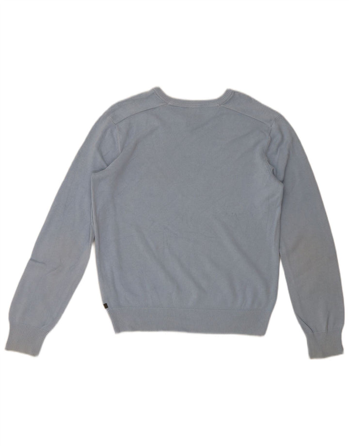 Timberland Pull coupe classique à col en V pour homme, petit coton bleu