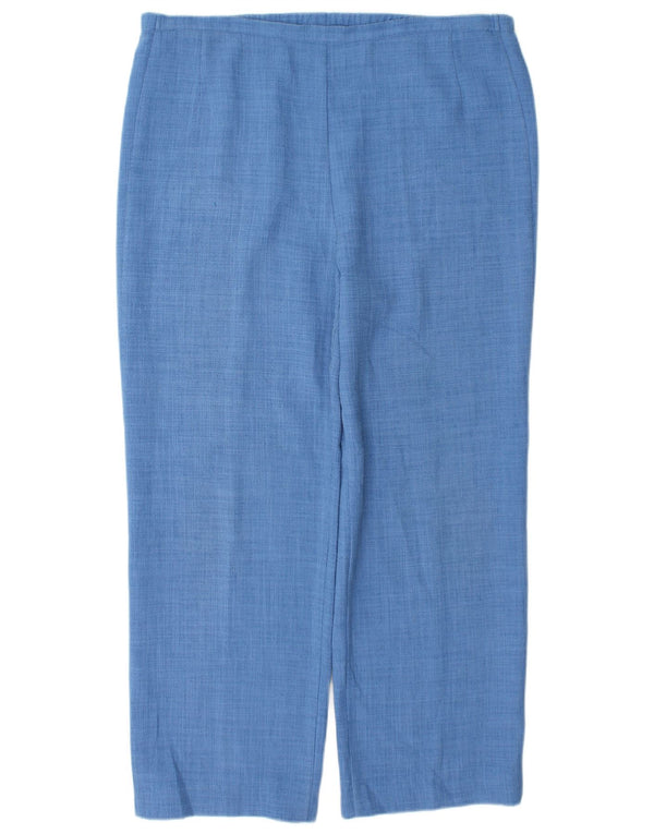 Marks & Spencer Pantalon droit décontracté pour femme UK 14 Large W36 L28 Bleu