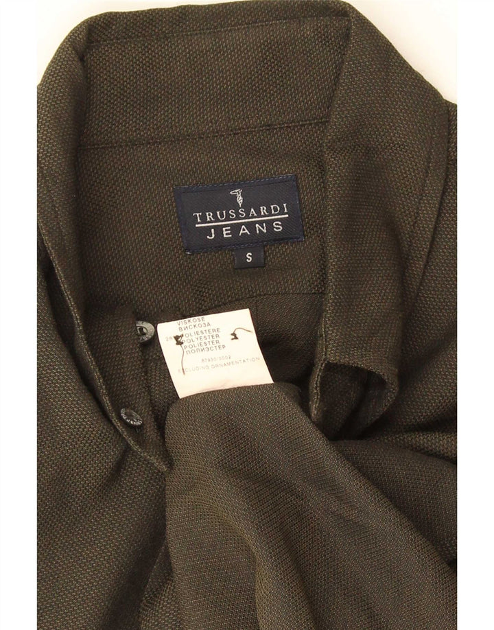 Trussardi Chemise Small Kaki Viscose Homme