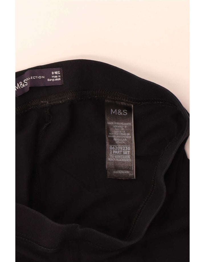 Marks & Spencer Leggings Femme UK 8 Small Noir Coton